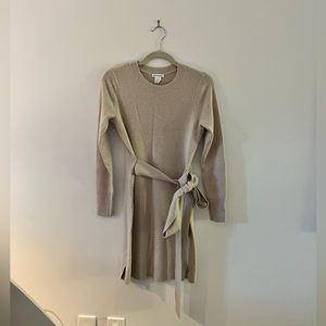 Club Monaco sweater dress with tie.